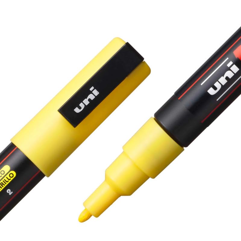 uni-ball Posca 3M 0.9-1.3mm Bullet Shaped Markers, Multicolor Ink, Pack of 16