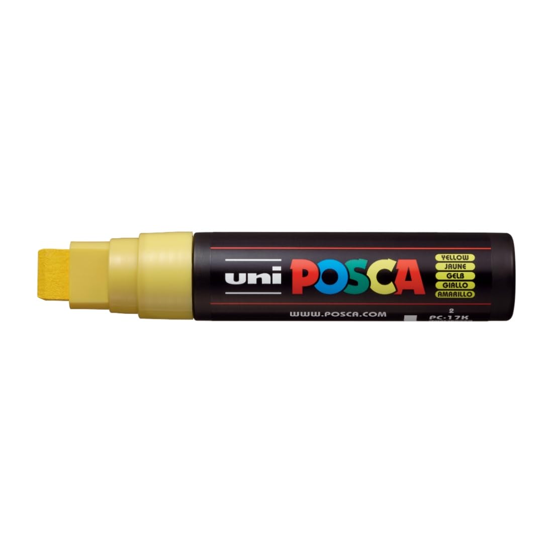 uni-ball Posca PC-17K 15.0 mm Extra Broad Tip Marker Pen, Yellow Ink, Pack of 1