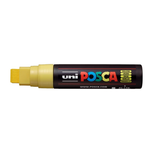 uni-ball Posca PC-17K 15.0 mm Extra Broad Tip Marker Pen, Yellow Ink, Pack of 1