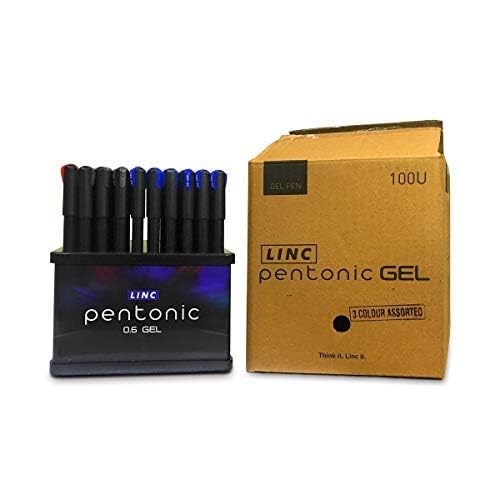 Pentonic Ball Pen Tumbler (Blue, Black & Red Ink, Pack of 100 Pens)