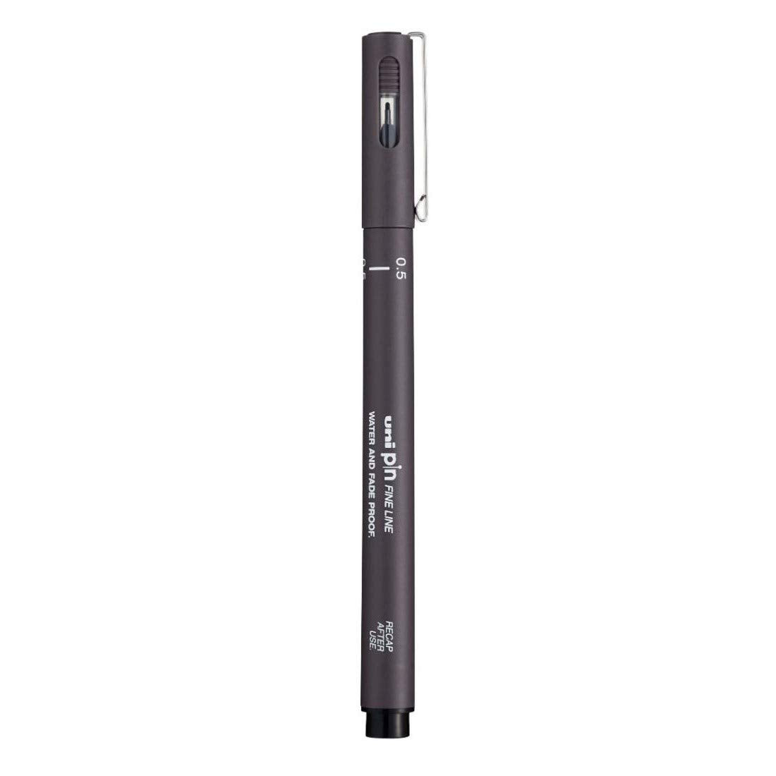 uni-ball PIN-200 0.5mm Fineliner Drawing Pen, Dark Grey Ink, Pack of 1