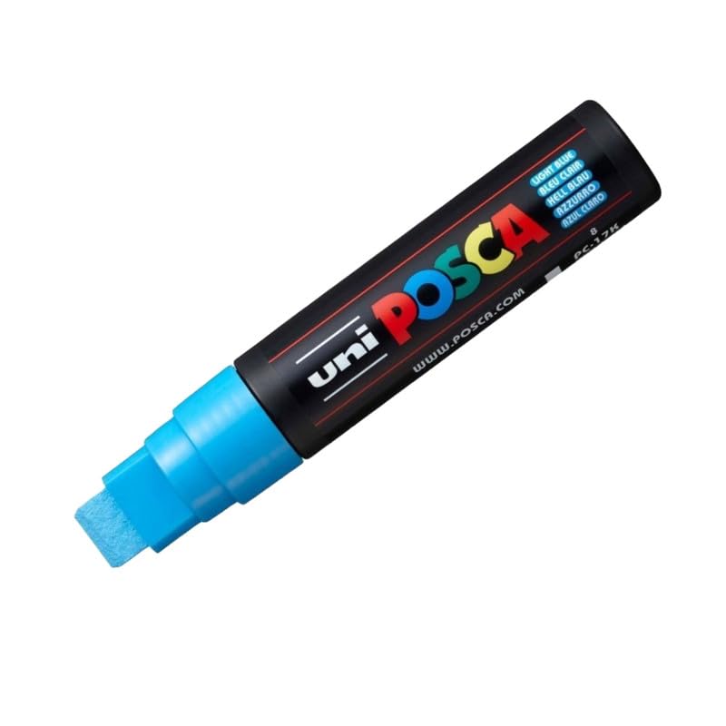 uni-ball Posca PC-17K 15.0 mm Extra Broad Tip Marker Pen, Light Blue Ink, Pack of 1