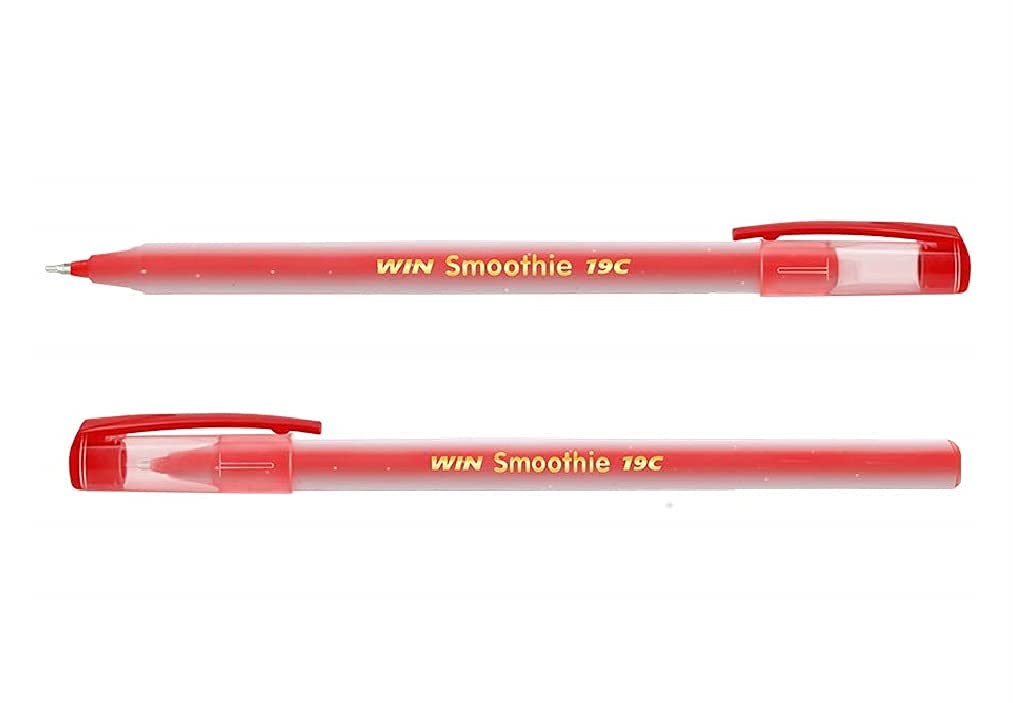 Win DF Smoothie Ball Pen, 0.7mm, Red Ink, Pack of 20