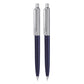 Hauser Berlin Retractable Half Metal Ball Pen, Blue Ink, Pack of 2