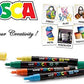 POSCA 5M 1.8-2.5mm Bullet Shaped Soft Color Paint M Pen - 8 Soft Shades - Pack of 8