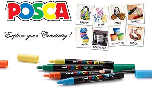 POSCA 5M 1.8-2.5mm Bullet Shaped Soft Color Paint M Pen - 8 Soft Shades - Pack of 8