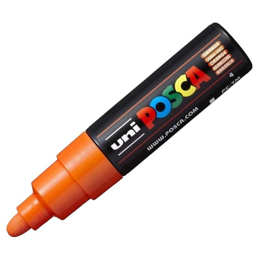 uni-ball Posca 7M 4.5-5.5 mm  Broad Bullet Shaped Markers, Orange Ink, Pack of 1