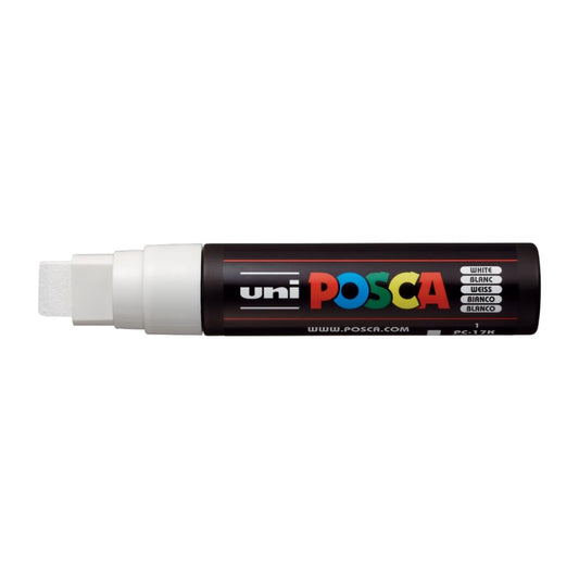 uni-ball Posca PC-17K 15.0 mm Extra Broad Tip Marker Pen, White Ink, Pack of 1