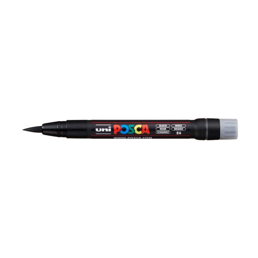 uni-ball Posca PCF-350 1-10 mm Soft Brush Tip Paint Marker Pen, Black Ink, Pack of 1