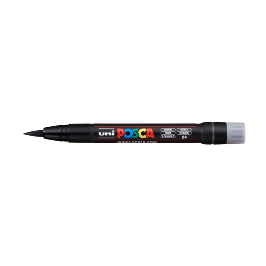 uni-ball Posca PCF-350 1-10 mm Soft Brush Tip Paint Marker Pen, Black Ink, Pack of 1
