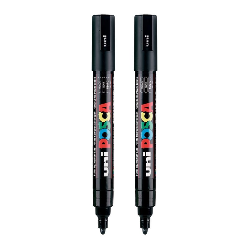 uni-ball Posca 5M 1.8-2.5 mm Bullet Shaped Marker Pen, Black Ink, Pack of 1