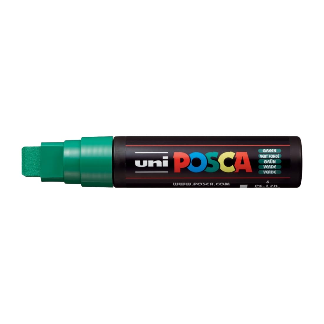 uni-ball Posca PC-17K 15.0 mm Extra Broad Tip Marker Pen, Green Ink, Pack of 1