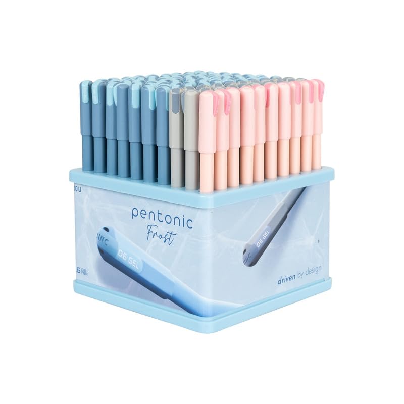Pentonic Frost 0.6mm Multicolor Gel Pen Tumbler, 70 Pcs Blue Ink+20 Pcs Black Ink+10 Pcs Red Ink(Pack of 100)