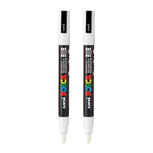 uni-ball Posca 3M 0.9-1.3 mm Bullet Shaped Marker Pen, White Ink, Pack of 1