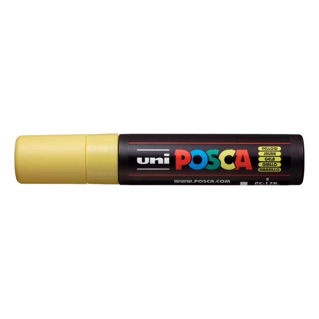 uni-ball Posca PC-17K 15.0 mm Extra Broad Tip Marker Pen, Yellow Ink, Pack of 1