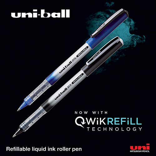 uni-Ball QWiK Refill UB-215 0.5mm Roller Ball Pen, Black Ink, Pack of 1