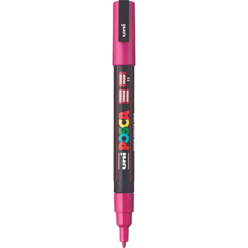 uni-ball Posca 3M 0.9-1.3 mm Bullet Shaped Marker Pen, Fuchsia Ink, Pack of 1