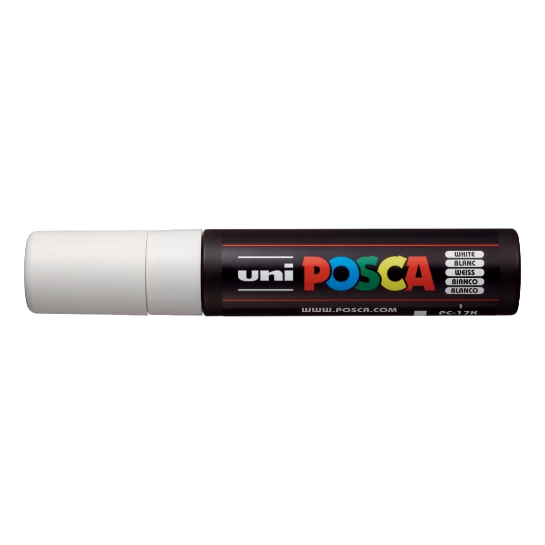uni-ball Posca PC-17K 15.0 mm Extra Broad Tip Marker Pen, White Ink, Pack of 1
