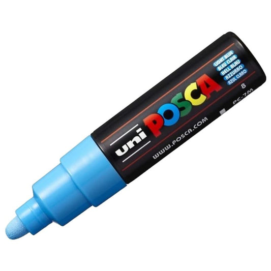 uni-ball Posca 7M 4.5-5.5 mm  Broad Bullet Shaped Markers, Light Blue Ink, Pack of 1