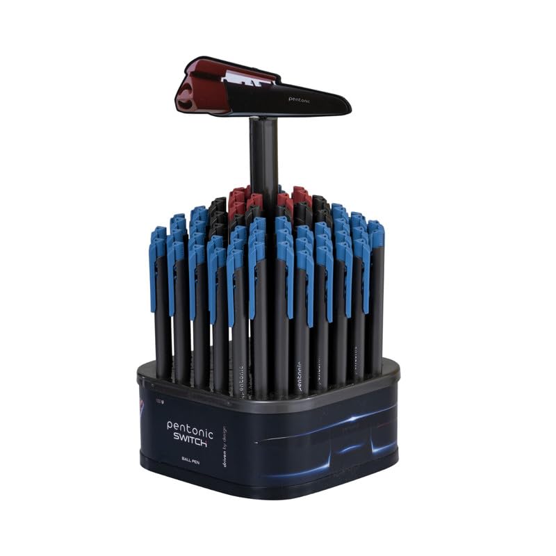 Linc Pentonic Switch Ball Point Pen (0.7mm, 70 Blue Ink,20 Black Ink & 10Red Ink, Pack of 100)