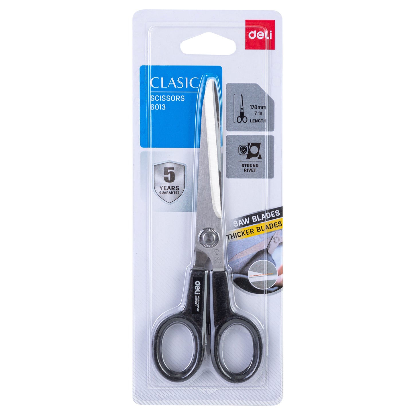 Deli W6013 Scissors, 178mm (Pack of 1, Color May Vary)