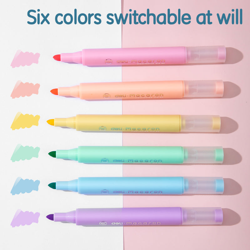 Deli WU12-6C Macaron Highlighter (Pack of 1)