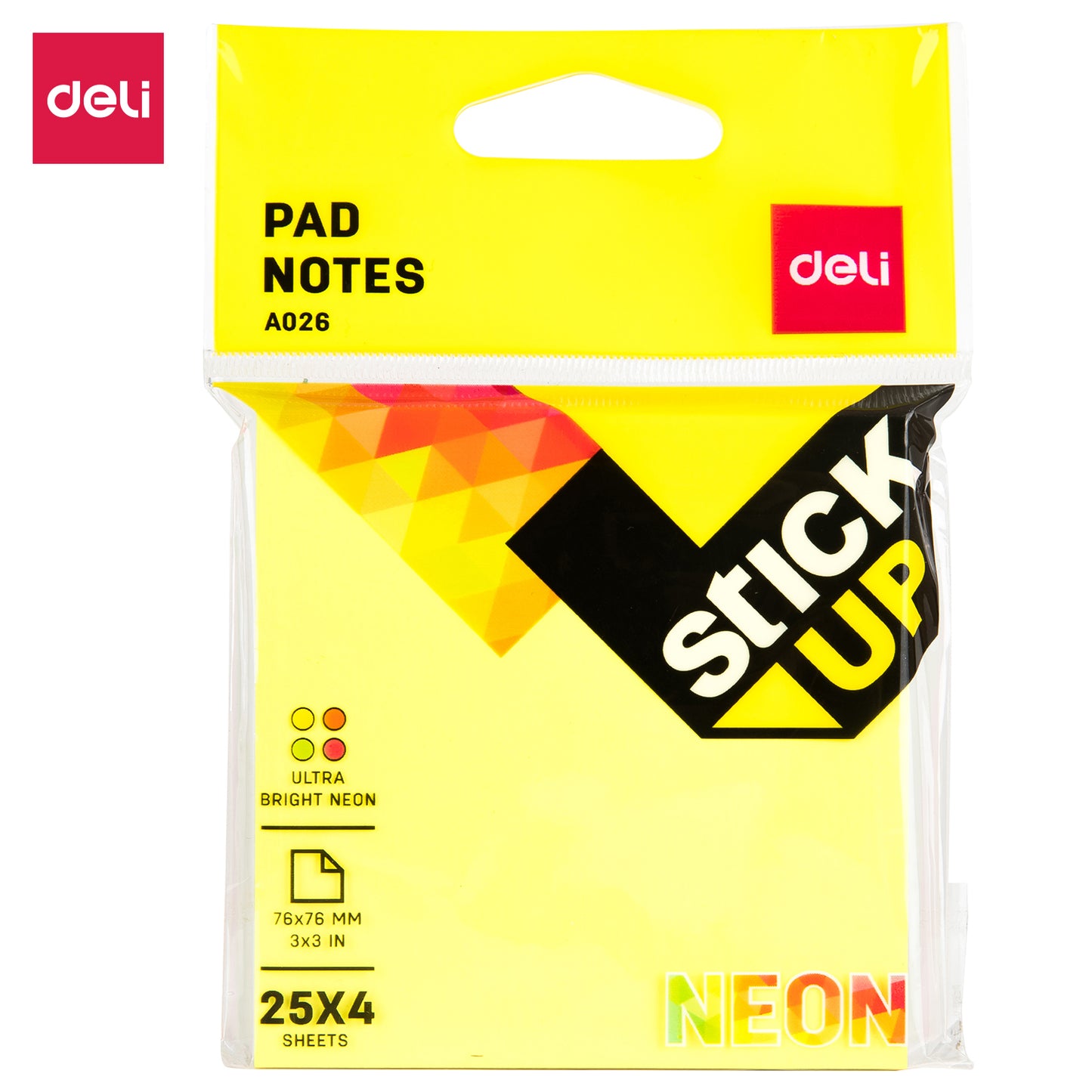 Deli WA02602 Sticky Note, 3" x 3", 425 Sheets, Yellow (Pack of 1)
