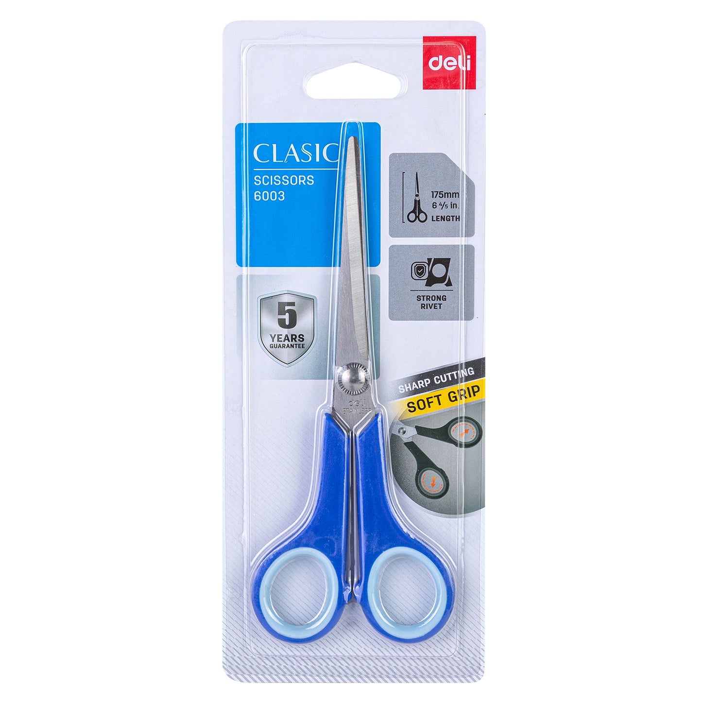 Deli W6003 Scissor 175mm (Pack of 1, Color May Vary)