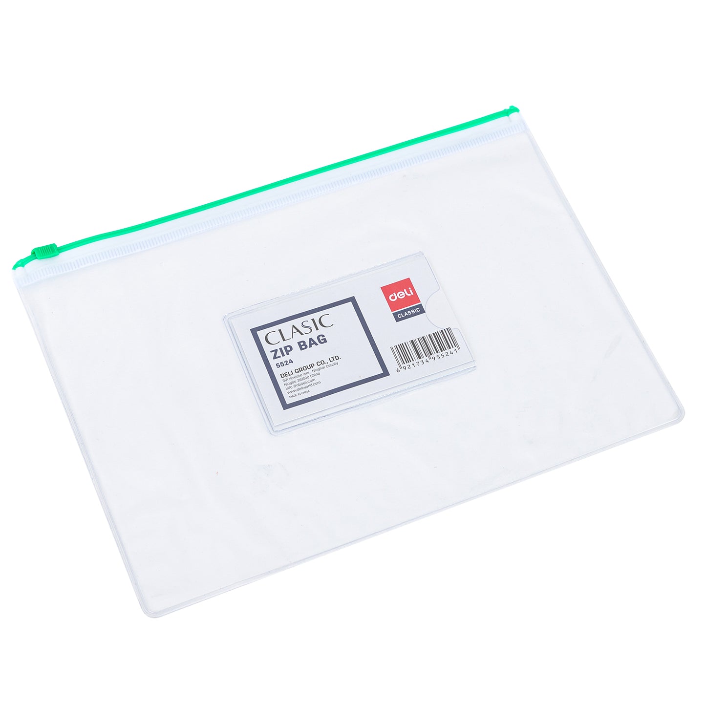 Deli W5524 Pvc view Zip Bag A5, Color may vary (Pack of 12)