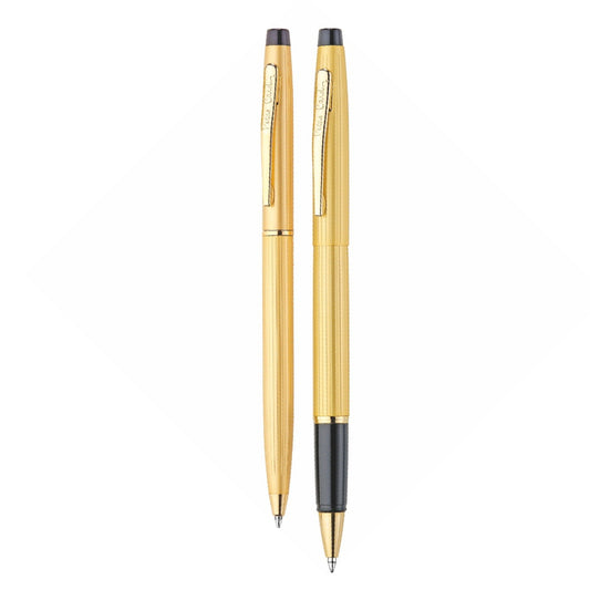 Pierre Cardin Kriss Satin Gold Finish Pen Gift Set - Blue, Pack Of 1