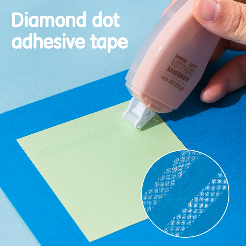 Deli Macaron WA49201 Blue Non-Toxic Double Sided Adhesive Roller Correction Tape (8M x 6mm, 1pcs, Color may Vary)