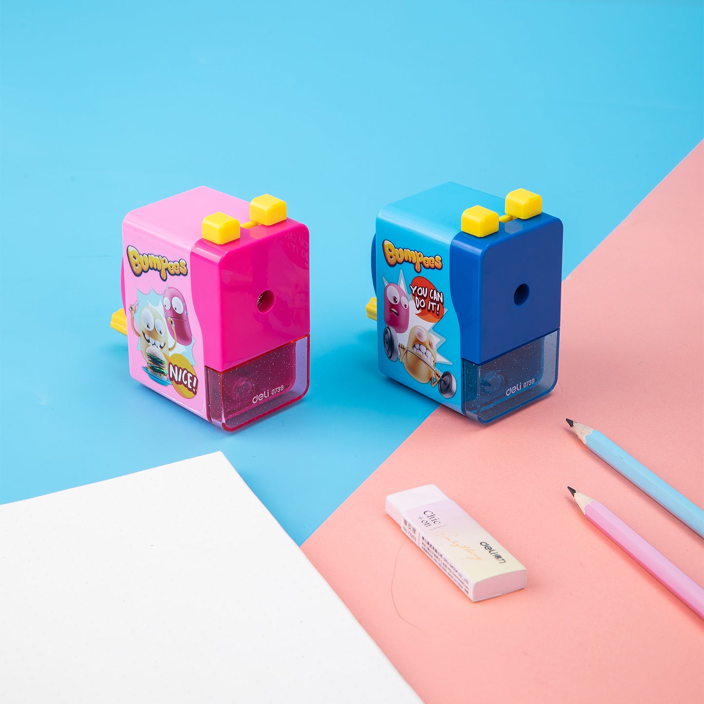 Deli W0739 Rotary Pencil Sharpener, Pack of 1 (Color May Vary)