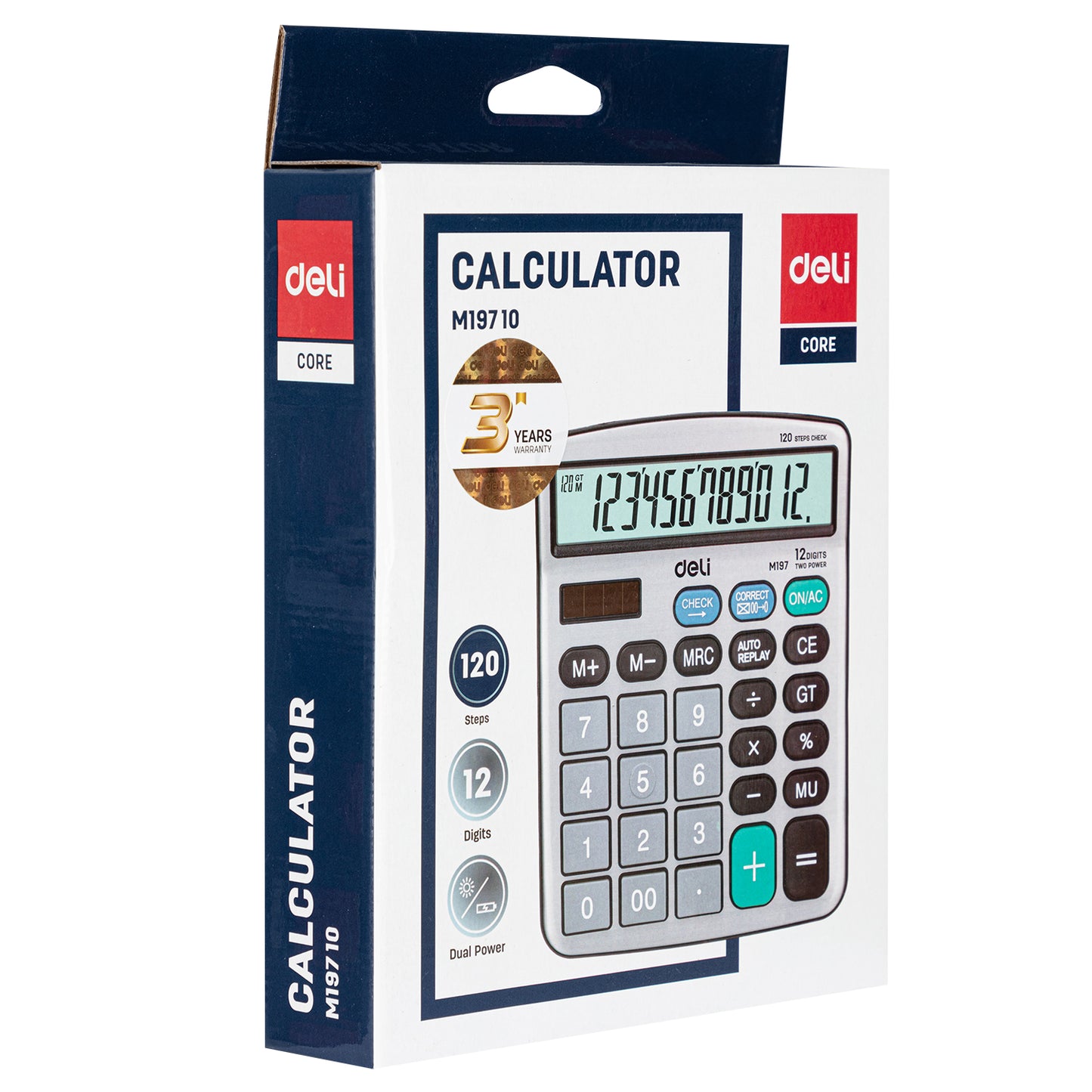 Deli WM19710 12-Digit Metal Calculator, Pack of 1