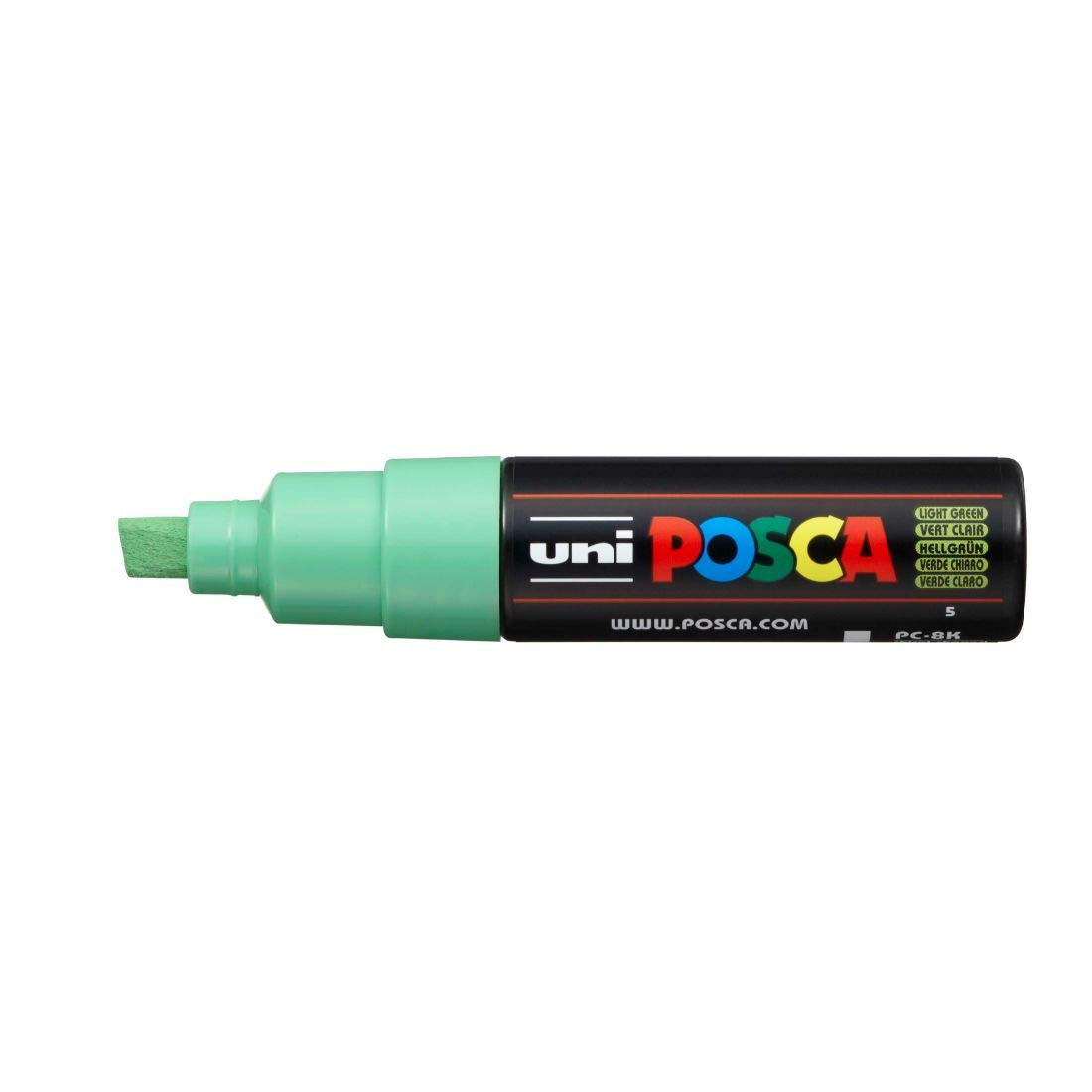 uni-ball Posca PC-8K 8.0 mm Bold Point Chisel Shaped Marker Pen, Light Green Ink, Pack of 1