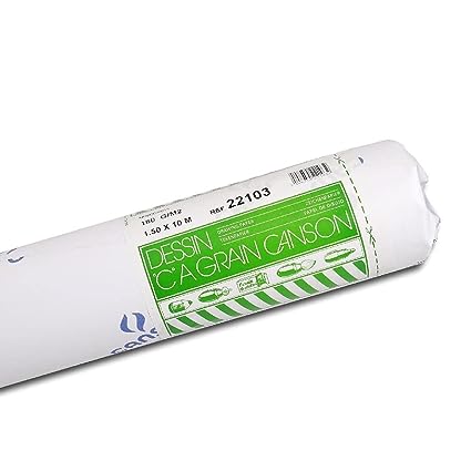 Canson C à Grain Drawing 180 GSM Fine Grain 1.5 x 10 M Paper Roll(Natural White, 1 Roll)