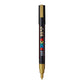 uni-ball Posca 3M 0.9-1.3mm Bullet Shaped Markers, Gold Ink, Pack of 1