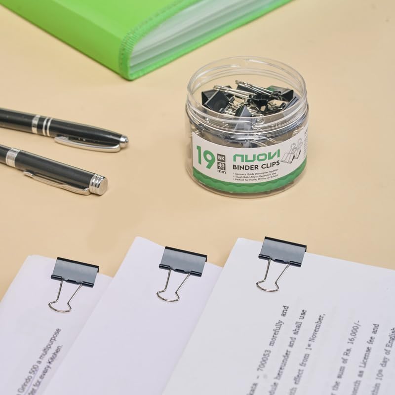NUOVI 19mm Binder Clips (40pcs, Black)