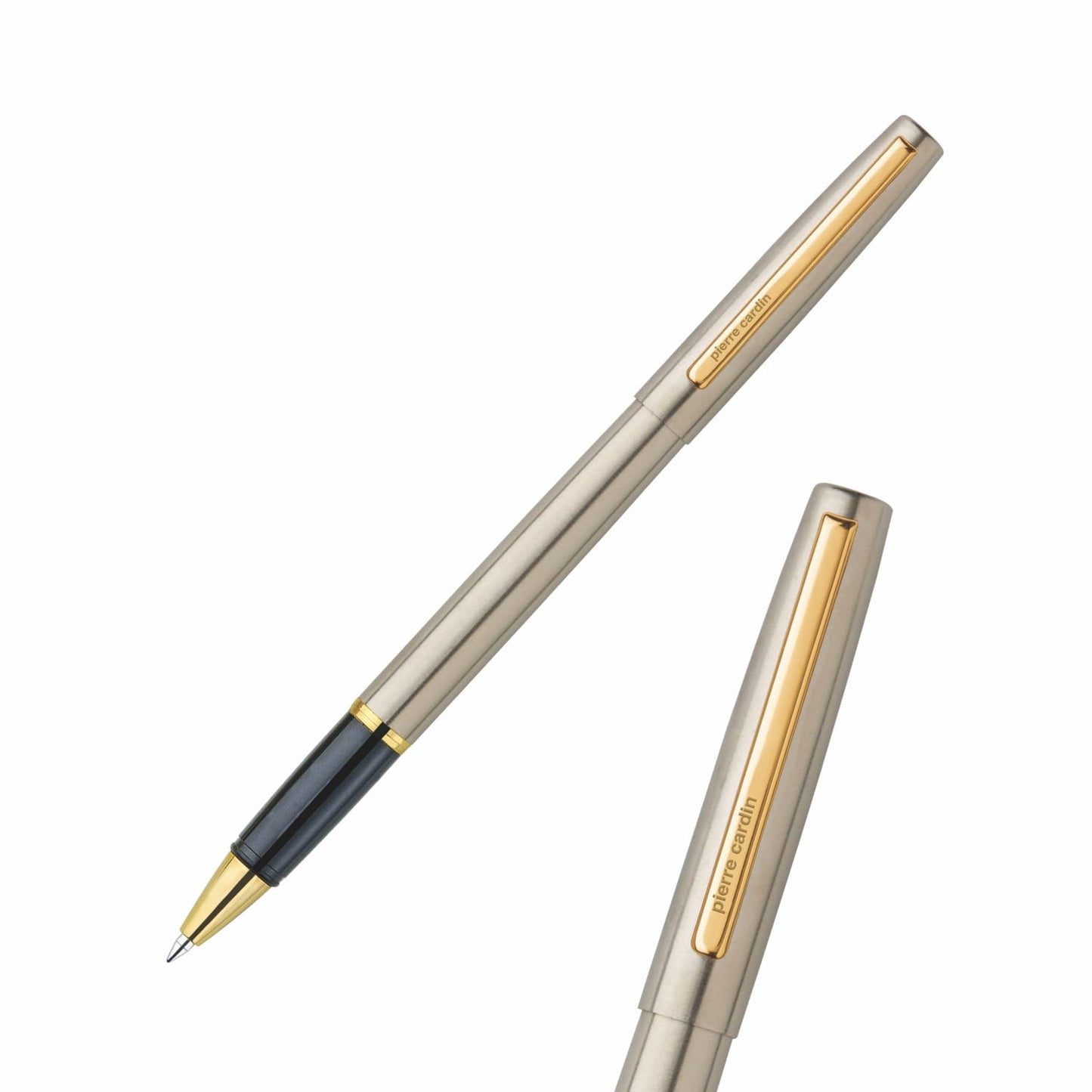 Pierre Cardin Monza Titanium Finish Exclusive Metal Roller Ball Pen, Blue Ink, Pack of 1