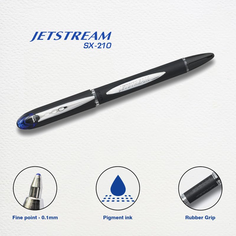 uni-ball Jetstream SX-210 1.0mm Roller Ball Pen, Blue Ink, Pack of 1