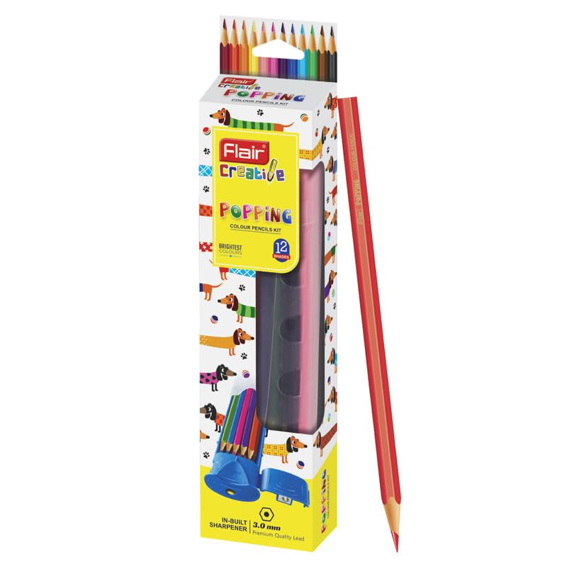 Flair Creative None Hexagonal Shaped Color Pencils (Multicolor)