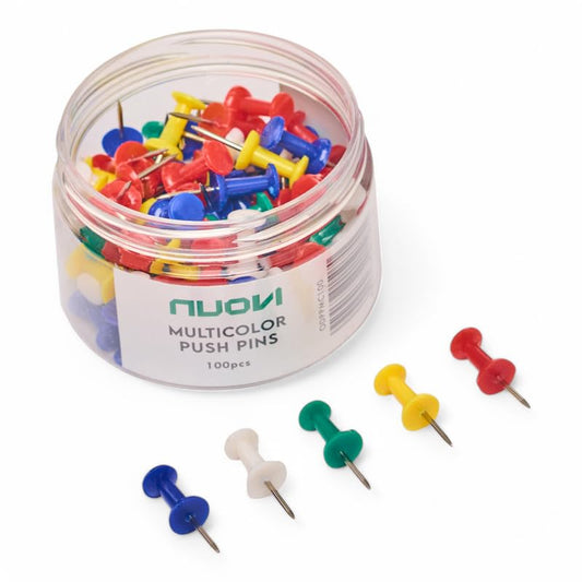 NUOVI Push Pins (100pcs, Multicolor)