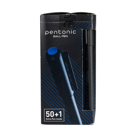 Pentonic Ball Pen Dispenser,Pack of 50, (Blue,Black & Red)
