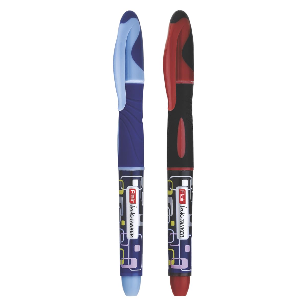 Flair Ink Tanker Liquid Ink Fountain Pen Blister Pack, Blue Ink, Pack of 2