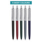 Hauser Berlin Retractable Half Metal Ball Pen, Blue Ink, Pack of 2