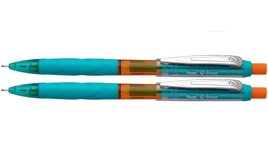 Pentel QE427 QERASE PENCIL 0.7MM GREEN BODY, Pack of 2