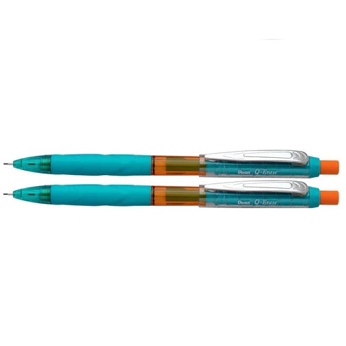 Pentel QE427 QERASE PENCIL 0.7MM GREEN BODY, Pack of 2