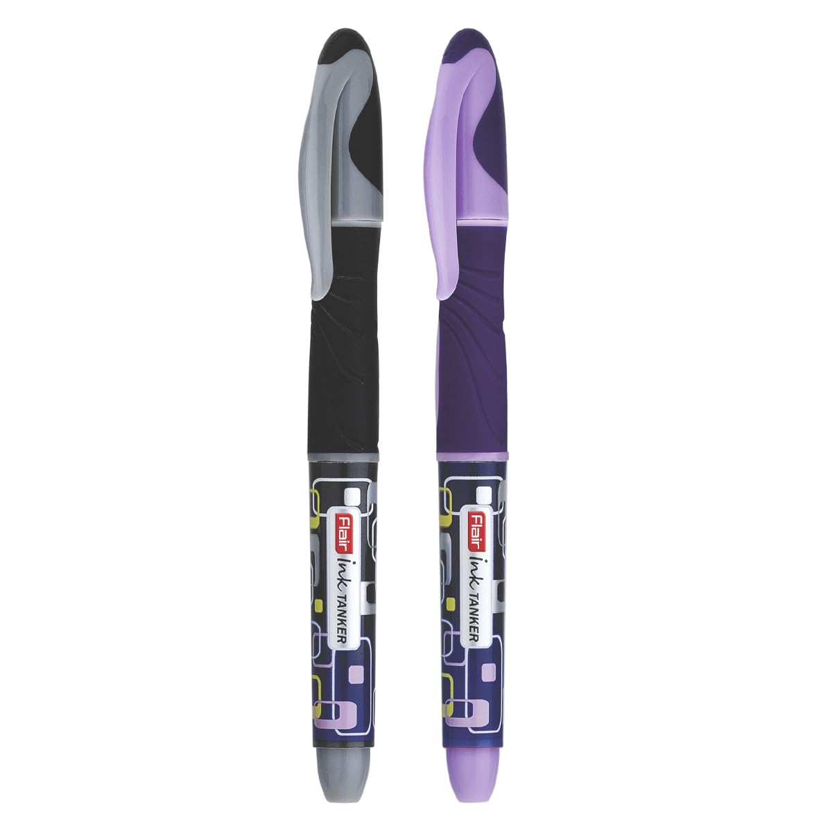 Flair Ink Tanker Liquid Ink Fountain Pen Blister Pack, Blue Ink, Pack of 2