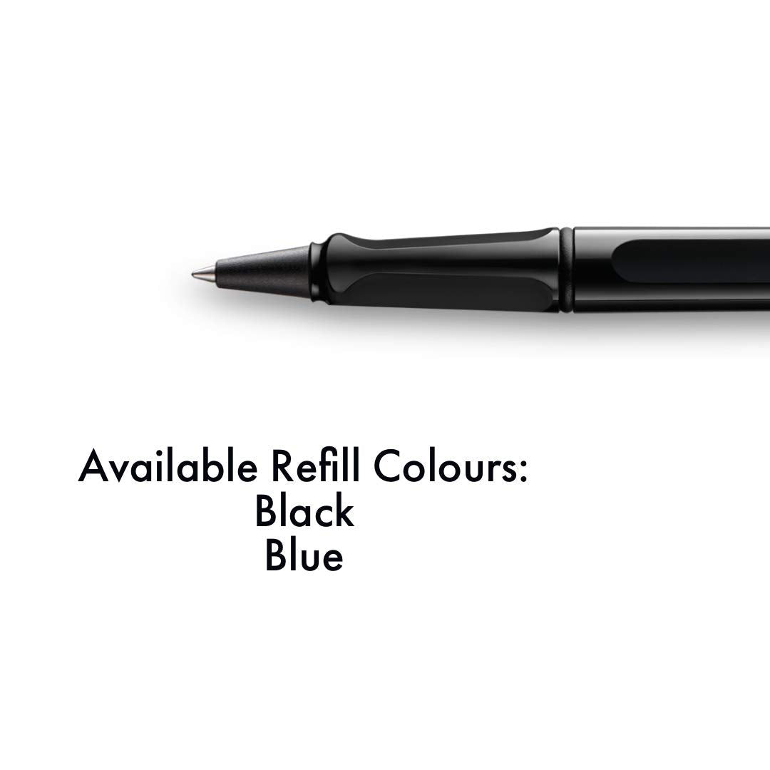 LAMY 4030243 Safari Black Body Medium Tip Blue Ink Roller Ball Pen