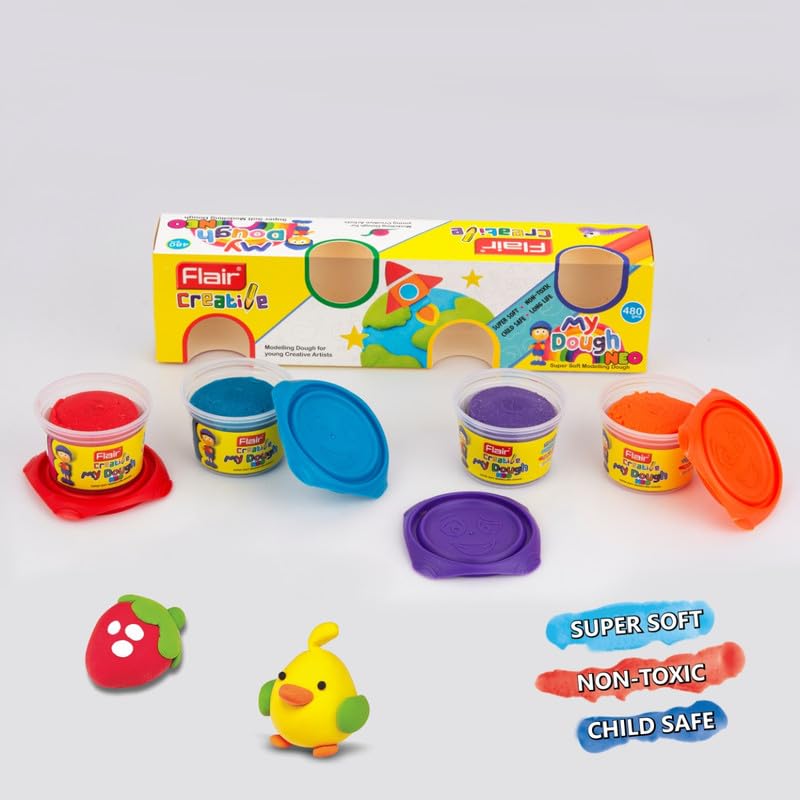 Flair Creative Series My Dough Neo Kit, 4 Multicolour Shades, Pack of 1