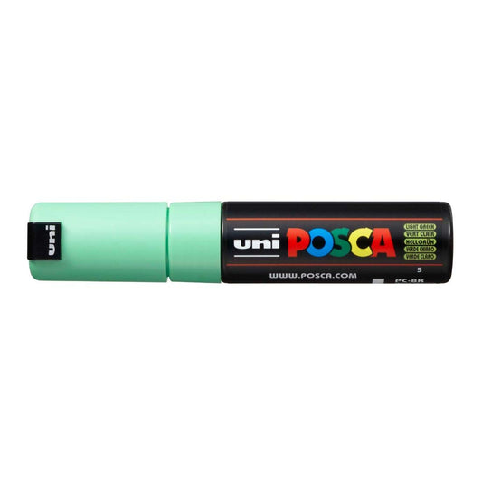 uni-ball Posca PC-8K 8.0 mm Bold Point Chisel Shaped Marker Pen, Light Green Ink, Pack of 1